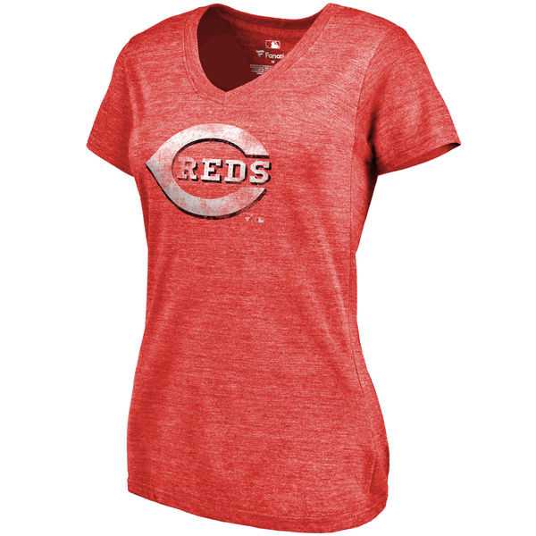 Women's Cincinnati Reds Fanatics Branded Primary Distressed Team Tri Blend V Neck T-Shirt Heathered Red FengYun,We sell and wholesale Women's Cincinnati Reds Fanatics Branded Primary Distressed Team Tri Blend V Neck T-Shirt Heathered Red FengYun on line form chian!